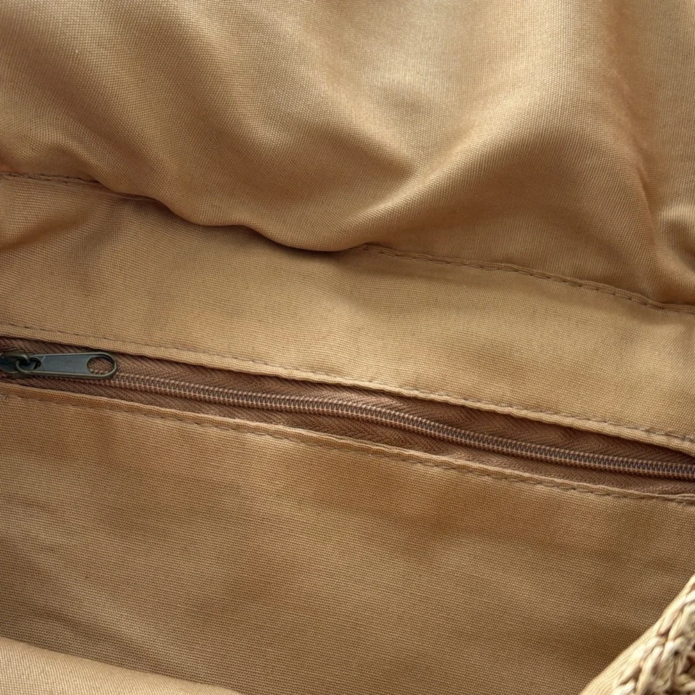 Woven Straw Clutch Bag in Natural Brown